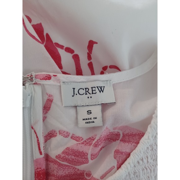 J. Crew Womens Nautical Lobster Print White Red Blue Sz Small Midi Dress NWOT - Picture 7 of 9